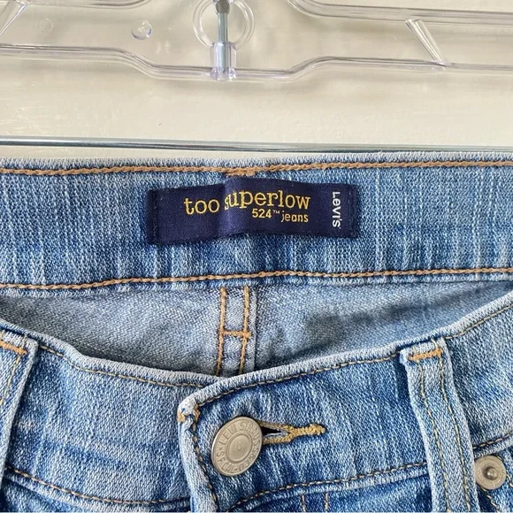 LEVI'S 524 Too Superlow Embroidered Boot Cut Women's Jeans Size 1M - Picture 3 of 10